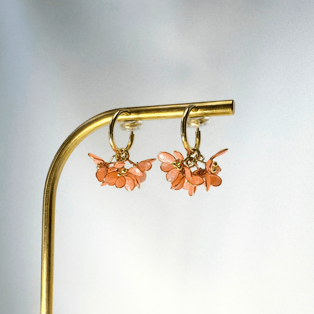 【金木犀/キンモクセイ】2wayフープイヤリング 揺れるオレンジ 金属アレルギー サージカルステンレス 受注生産 | 8枚目